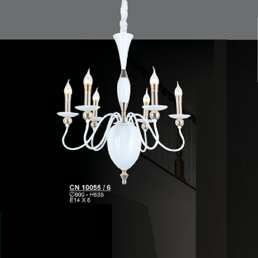 S - CN 10055/6: Đèn chùm nến 6 tay - KT: Ø600mm x H635mm - Bóng đèn E14 x 6 bóng