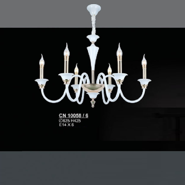 S - CN 10058/6: Đèn chùm nến 6 tay - KT: Ø625mm x H425mm - Bóng đèn E14 x 6 bóng
