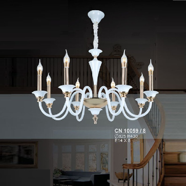 S - CN 10059/8: Đèn chùm nến 8 tay - KT: Ø820mm x H430mm - Bóng đèn E14 x 8 bóng