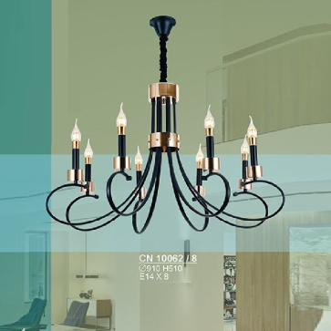 S - CN 10062/8: Đèn chùm nến 8 tay - KT: Ø910mm x H510mm - Bóng đèn E14 x 8 bóng