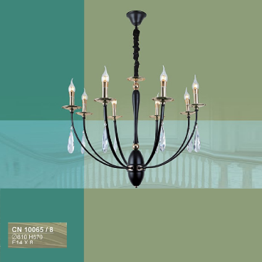 S - CN 10065/8: Đèn chùm nến 8 tay - KT: Ø810mm x H670mm - Bóng đèn E14 x 8 bóng