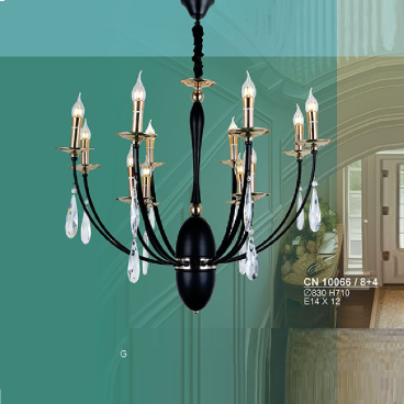 S - CN 10066/8+4: Đèn chùm nến 12 tay - KT: Ø830mm x H710mm - Bóng đèn E14 x 12 bóng
