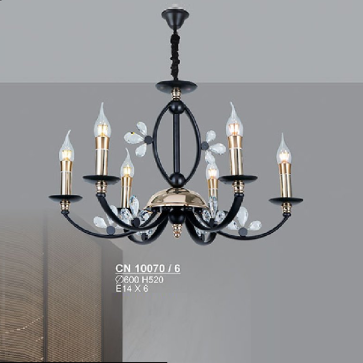 S - CN 10070/6: Đèn chùm nến 6 tay - KT: Ø600mm x H520mm - Bóng đèn E14 x 6 bóng