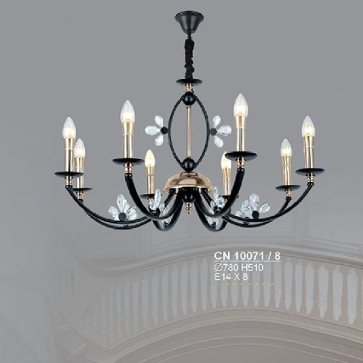 S - CN 10071/8: Đèn chùm nến 8 tay - KT: Ø780mm x H510mm - Bóng đèn E14 x 8 bóng