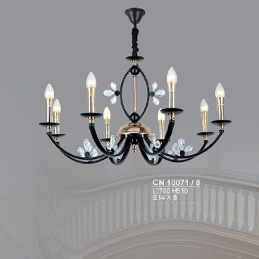 S - CN 10071/8: Đèn chùm nến 8 tay - KT: Ø780mm x H510mm - Bóng đèn E14 x 8 bóng