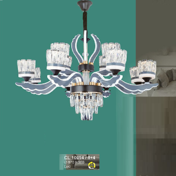 S - CL 10094/8+4:  Đèn chùm LED 12 tay - KT: Ø870mm x H550mm - Đèn LED ánh sáng đổi 3 màu