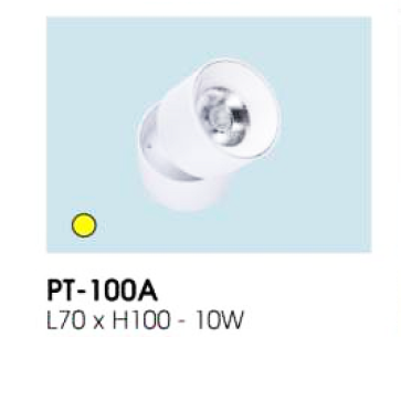 PT - 100A: Đèn rọi - KT: L70mm x H100mm - Đèn LED 10W ánh sáng vàng