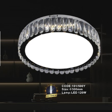 CODE: 101/500Y: Đèn áp trần LED - KT: Ø500mm - Đèn LED 120W ánh sáng đổi 3 màu