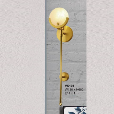 35 - VK101: Đèn gắn tường chao thủy tinh - KT: W130mm x H600mm - Bóng đèn E14 x 1