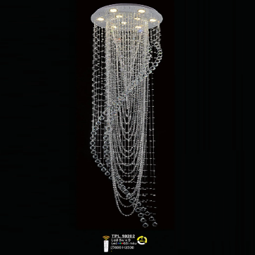 TPL10202: Đèn thả thông tầng Phale LED - KT: Ø600mm x H2500mm - Bóng đèn LED 5W x  9 bóng + Đèn LED đổi 3 màu