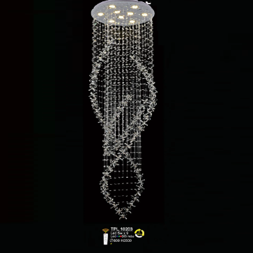 TPL 10203: Đèn thả Phale LED - KT: Ø600mm x H 2500mm - Đèn LED đổi 3 màu + Bóng LED 5W x 9 bóng