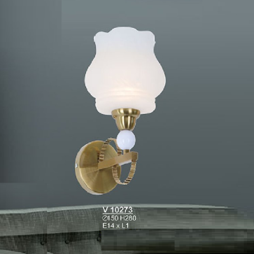 S - V 10273: Đèn gắn tường chao thủy tinh - KT: Ø150mm x H280mm - Bóng đèn E14 x 1