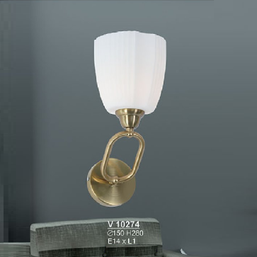 S - V 10274: Đèn gắn tường chao thủy tinh - KT: Ø150mm x H280mm - Bóng đèn E14 x 1
