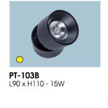PT - 103B: Đèn rọi - KT: L90mm x H110mm - Đèn LED 15W ánh sáng vàng
