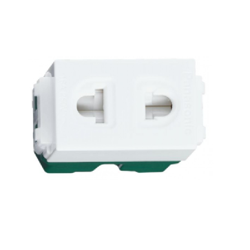 WEV1081SW: Ổ cắm đơn 2 chấu có màng che - 250VAC - 16A