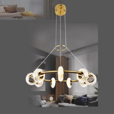 35 - TTK108T9 TRÒN: Đèn thả choa Phale 9 bóng - KT: Ø660mm - Đèn LED đổi 3 màu