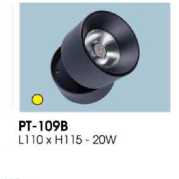 PT - 109B: Đèn rọi - KT: L110mm x H115mm - Đèn LED 20W ánh sáng vàng