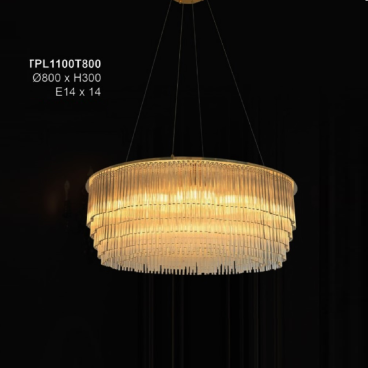 TPL1100T800: Đèn thả Phale - KT: Ø800mm x H300mm - Đèn E14 x 14 bóng