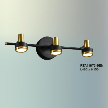 355 - RTA110T3 Đen : Đèn rọi tranh/rọi gương - KT: L460mm x H150mm - Đèn LED ánh sáng vàng 4000K