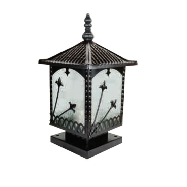 HF 115: Đèn gắn đầu trụ - KT: 200mm x 200mm x H300mm - Bóng đèn E27 x 1