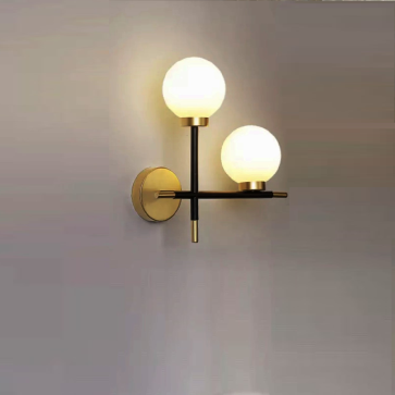 GTCN - 115: Đèn gắn tường đôi chao quả bi - KT: W350mm x H250mm - Đèn LED G9 x 2 bóng