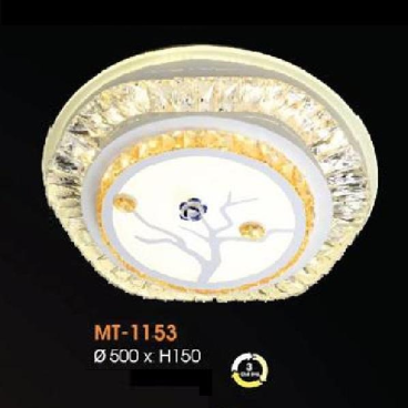 VE - MT -1153:  Đèn áp trần vuông LED - KT: Ø500mm x H150mm - Đèn LED  đổi 3 màu