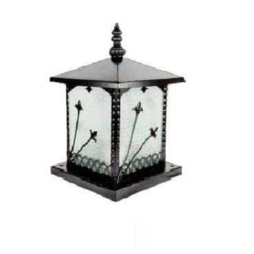 HF 120: Đèn gắn đầu trụ ngoài trời - KT: 200mm x 200mm x H300mm - Bóng đèn E27 x 1