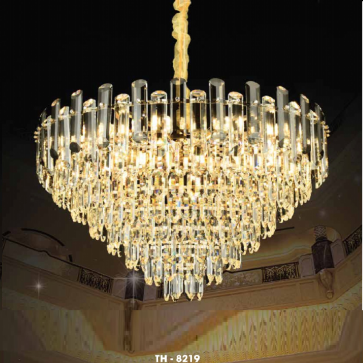 TH - 8219: Đèn thả Phale K9 cao cấp - KT : Ø800mm x H1000mm - Đèn E14 x 16 bóng