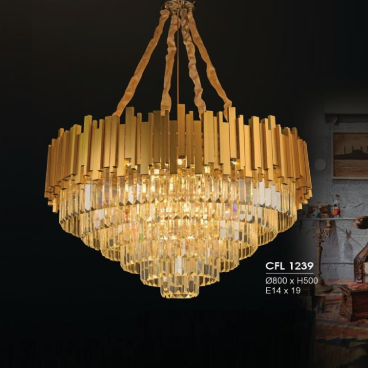HF - CFL 1239: Đèn thả Phale  - KT: Ø800mm x H500mm - Đèn E14 x 19 bóng