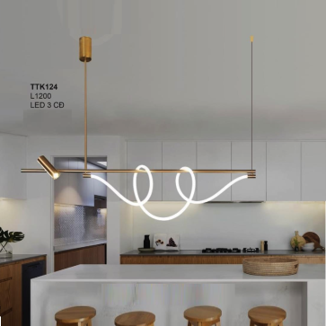 35 - TTK124: Đèn thả ngang LED -  KT: L1200mm - Đèn LED đổi 3 màu