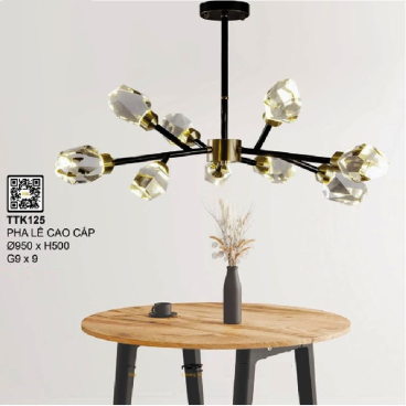 35 - TTK125: Đèn chùm LED 9 bóng chao Phale - KT: Ø950mm x H500mm - Đèn LED G9 x 9 bóng