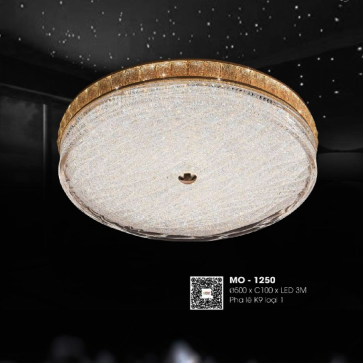 MO - 1250: Đèn áp trần Phale K9 loại 1 - KT: Ø500mm x H100mm - Đèn LED đổi 3 màu