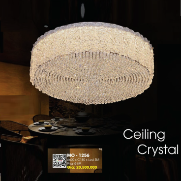 MO - 1256: Đèn áp trần Phale K9  - KT: Ø600mm x H180mm - Đèn LED đổi 3 màu