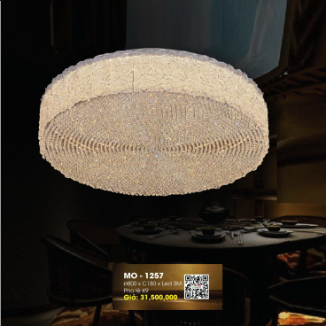 MO - 1257: Đèn áp trần Phale K9  - KT: Ø800mm x H180mm - Đèn LED đổi 3 màu