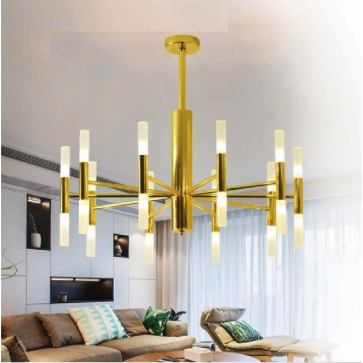 35 - TTKCD125N20 ( XI VÀNG): Đèn chùm thân xi vàng 20 bóng LED  - KT: Ø700mm x H550mm  - Bóng đèn LED G4 x 20 bóng