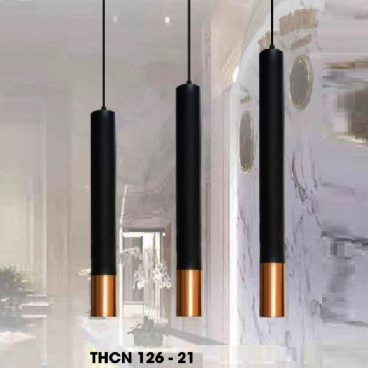 THCN 126-21: Đèn thả ống đơn - KT: Ø60mm x H600mm - Đèn LED ánh sáng vàng 3500K