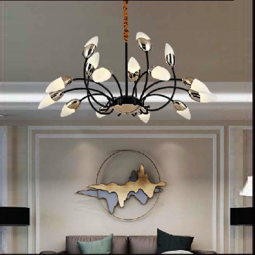 VE - T - 1272/15: Đèn chùm LED 15 tay - KT: Ø950mm x H1000mm - Đèn LED đổi 3 màu