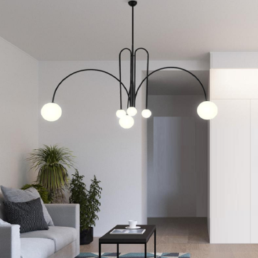 THCN 130-21: Đèn thả chao quả bi 6 bóng - KT: Ø1150mm x H1000mm - Bóng đèn LED G9 x 6 bóng