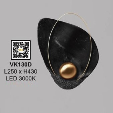 35 - VK130D: Đèn gắn tường LED - KT: L250mm x H430mm - Đèn LED ánh sáng vàng 3000K
