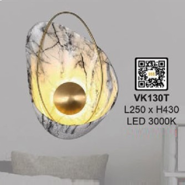 35 - VK130T: Đèn gắn tường LED - KT: L250mm x H430mm - Đèn LED ánh sáng vàng 3000K