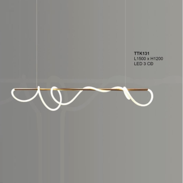 35 - TTK131: Đèn thả ngang LED -  KT: L1500mm x H1200mm - Đèn LED đổi 3 màu