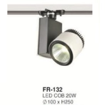 FR-132: Đèn rọi ray LED COB 20W - KT: Ø100mm x H250mm - 1 chế độ ánh sáng (trắng/vàng)