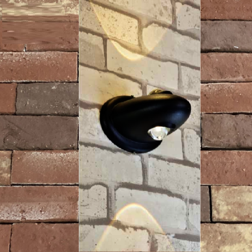 EU - CN - 139: Đèn gắn tường ngoài trời - KT: L160mm x W70mm x H130mm - Đèn LED 3W x 2 ánh sáng vàng