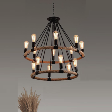 TTK13T14: Đèn chùm thả Cafe - KT: Ø600mm + Ø800mm - Bóng đèn E27 x 14 bóng