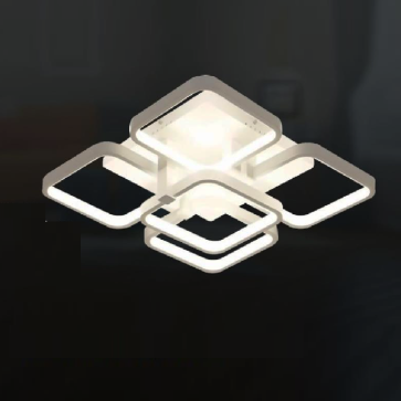 35 - OT1613T5: Đèn áp trần LED Mica 5 cánh - KT: 600mm x H150mm - Đèn LED đổi 3 màu - Remote