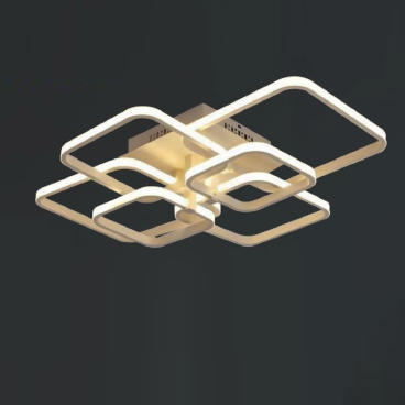 35 - OT1013T6: Đèn áp trần LED Mica 6 cánh - KT: 700mm x H180mm - Đèn LED đổi 3 màu - Remote