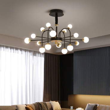 THCN - 140-21: Đèn chùm LED 20 bóng chao quả bi - KT: Ø800mm x H900mm - Đèn LED x 20 bóng