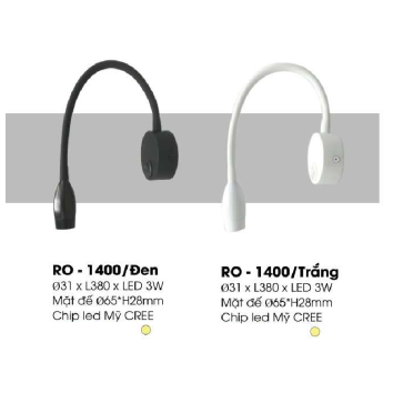 RO - 1400/Đen: Đèn rọi - KT: