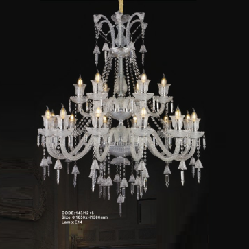 CODE: 143/12+6: Đèn chùm nến 18 tay - KT: Ø1050mm x H1300mm - Bóng đèn nến E14 x 18 bóng