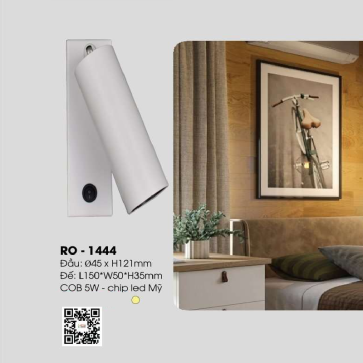RO - 1444: Đèn rọi - KT: Ø45mm x H121mm - Đèn LED COB 5W ánh sáng vàng